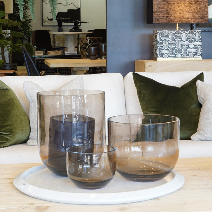 Naples Round Glass Vase - Biku Furniture & Homewares