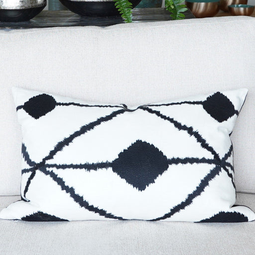 Nomad Embroidered Linen Cushion - Biku Furniture & Homewares