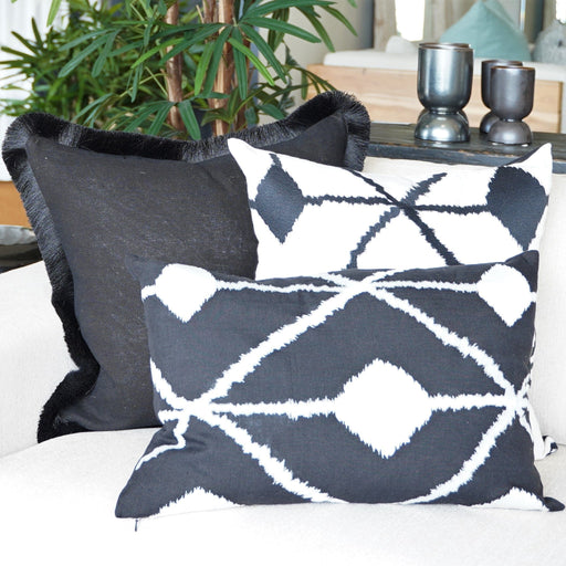 Nomad Embroidered Linen Cushion - Biku Furniture & Homewares