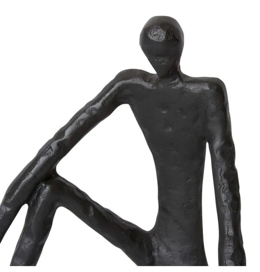 Onyx Man Sitting Sculpture - Biku Furniture & Homewares