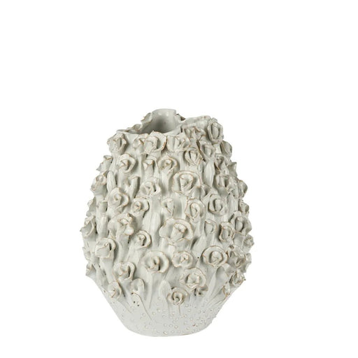 Opulent Ivory Ceramic Vase - Biku Furniture & Homewares
