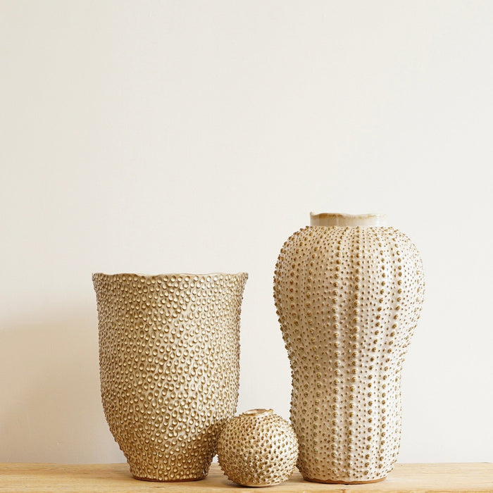 Ostrich Skin Ceramic Vase - Biku Furniture & Homewares
