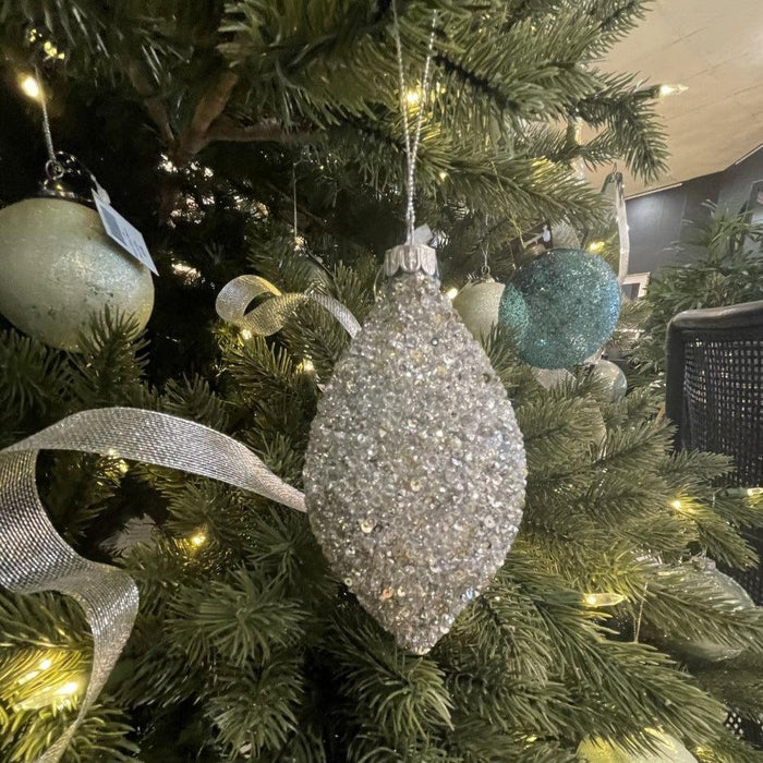 Queenie Silver Glitter Ball - Silver - Ornaments