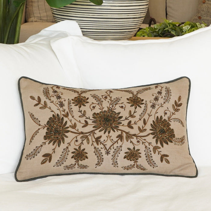 Stefano Embroidered Cushion - Biku Furniture & Homewares