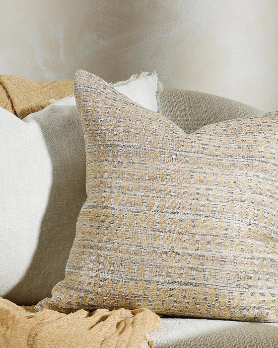 Straw Elegance Pillow with Feather Filling - Biku Furniture & Homewares